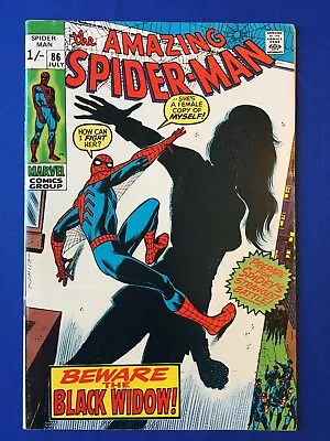 Buy Amazing Spider-Man #86 FN+ (6.5) ( Vol 1 1970) New Black Widow Costume (2) • 115£