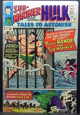 Buy Tales To Astonish #70 1965 4.0 Sub-mariner Series Begins! Hulk Continues! Key! • 19.99£