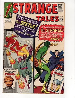 Buy Strange Tales #123- 1964-KEY(THIS BOOK HAS MINOR RESTORATION SEE DESCRIPTION) • 33.89£