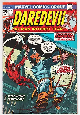Buy Daredevil #111 Very Fine Minus 7.5 First Appearance Silver Samrai 1974 • 43.46£