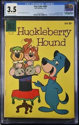 Buy Four Color #990 - Dell Comics 1959 - 1st Huckleberry Hound - Yogi Bear CGC 3.5 • 142.97£