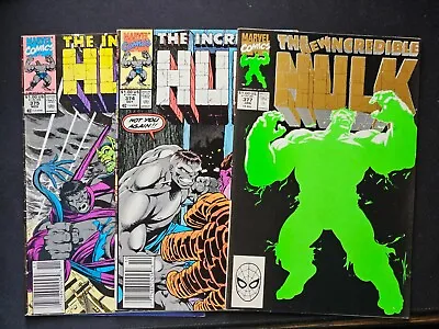 Buy Incredible Hulk (LOT 3) #377 VF HTF 2nd Print 1991 1st App. +  #374 FNVF #375 GD • 15.58£