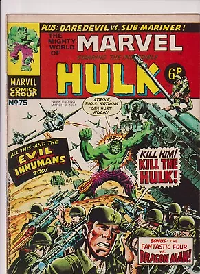 Buy Mighty World Of Marvel #75 Hulk Daredevil Fantastic Four Wally Wood Kirby Lee • 1.49£