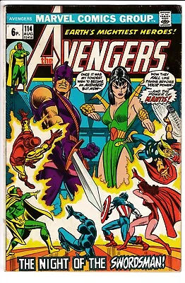 Buy AVENGERS #114, 1st MANTIS COVER, PENCE ISSUE, Marvel Comics (1973) • 9.95£