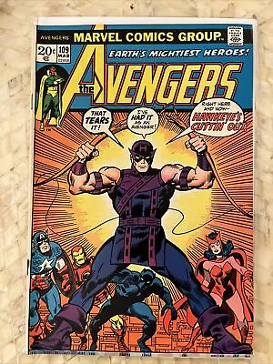 Buy AVENGERS #109 MARVEL COMICS MARCH 1973 CLASSIC HAWKEYE COVER Iron Man • 15.80£