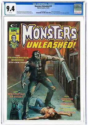 Buy Monsters Unleashed 6 1974 CGC 9.4 NM White Pg Boris Vallejo Frankenstein Cover • 221.45£