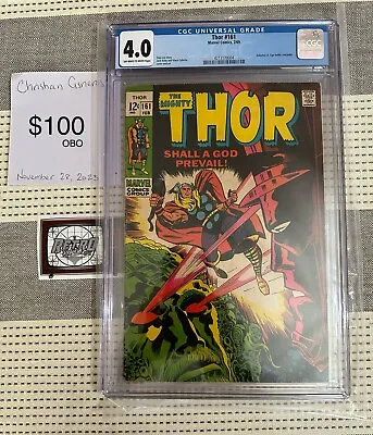 Buy Thor #161 CGC 4.0 1969, Marvel Galactus Vs Ego Battle Concludes • 79.44£