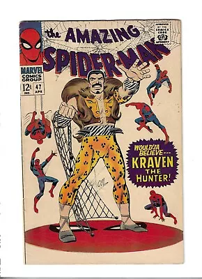Buy Amazing Spider-Man # 47 Fine Plus [Kraven] Cents Copy - Signed By  Stan  • 225£
