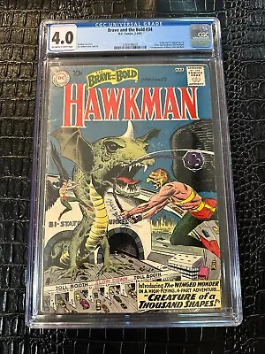 Buy 1961 BRAVE AND THE BOLD #34 CGC 4.0 OW/W Pages 1st Silver Age Hawkman & Hawkgirl • 377.31£