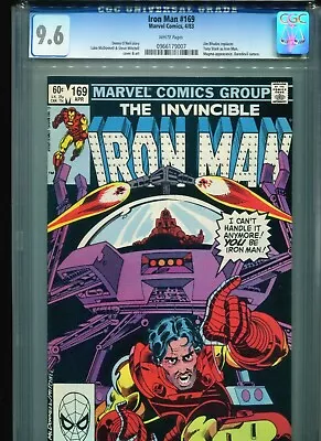 Buy Iron Man #169 CGC 9.6 (1983) Jim Rhodes Replaces Tony Stark As Iron Man • 99.58£