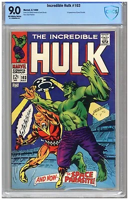 Buy Incredible Hulk  # 103   CBCS  9.0   VFNM   Off Wht/wht Pgs  5/68  1st App. Of S • 258.19£