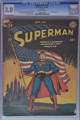 Buy Superman #24 Cgc 3.0 Classic Flag Cover • 1,918.84£