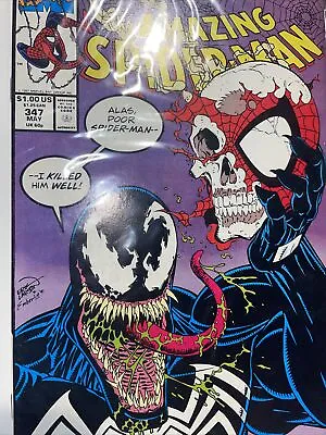 Buy AMAZING SPIDER-MAN #347 COMIC Spiderman Classic Venom Cover Marvel 1990 • 26.28£