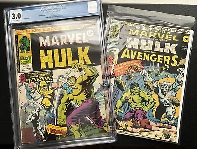Buy Incredible Hulk 181 UK Variant, 1st Full WOLVERINE Appear!, MWM 198(CGC 3.0)+199 • 559.66£