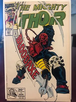 Buy Thor #451 Comic Book 1992 NM Ron Frenz Marvel Bloodaxe Comics Series • 5.91£