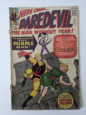 Buy Daredevil #4 Marvel Comics, Oct 1964. First App Purple Man. Free UK Postage. • 99£