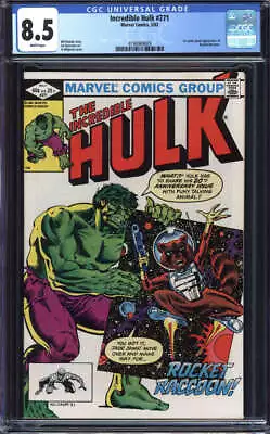 Buy Incredible Hulk #271 Cgc 8.5 White Pages // 1st Comic App Rocket Raccoon 1982 • 181.68£