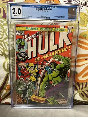 Buy Incredible Hulk 181 CGC 2.0 1st Appearance Of Wolverine 1974 • 1,577.26£