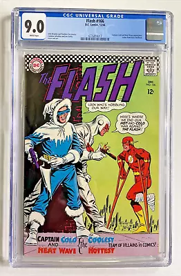 Buy Flash #166 CGC 9.0 VF/NM DC Comics 1966 Captain Cold Heat Wave • 138.53£