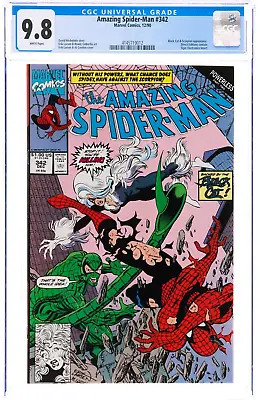 Buy 🔥 Amazing Spider-Man #342 Erik Larsen Black Cat CGC 9.8 White Pages 1990 • 187.66£