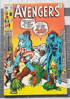 Buy Avengers #78 (Marvel, 1970) 1st Appearance Lethal Legion, Man-Ape Appearance VG • 11.80£