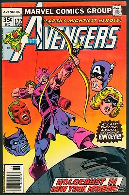 Buy Avengers 172 VF- 7.5 Hawkeye Marvel 1978 • 11.05£