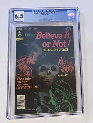 Buy Ripley's Believe It Or Not True Ghost Stories #72 CGC 6.5 Gold Key 1977 Horror • 24.09£