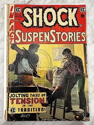 Buy SHOCK SUSPENSTORIES #16 EC COMICS 1954 VG JACK DAVIS JACK KAMEN ART Complete • 180.79£