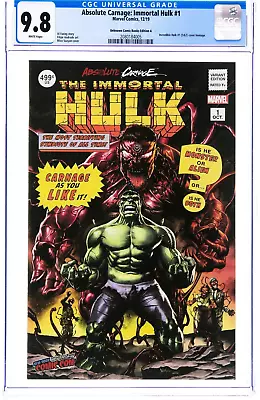 Buy ABSOLUTE CARNAGE IMMORTAL HULK#1 CGC 9.8 NY Comic Con (2019) EXCLUSIVE Unknown • 149.71£