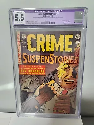 Buy CRIME SUSPENSTORIES #17  (1953)  Johnny Craig Cover - CGC 5.5 Slight Restoration • 687.83£