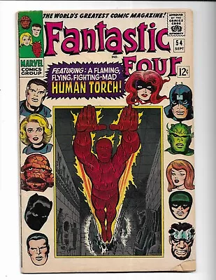 Buy Fantastic Four 54 - Vg+ 4.5 - 3rd App Of Black Panther - Black Bolt (1966) • 44.97£