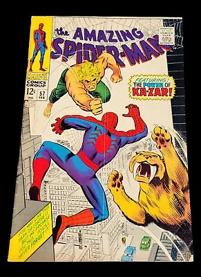 Buy The Amazing Spider-Man #57 1968 Romita Sr Cover Feat. Ka-Zar Marvel Comics FN+ • 23.98£
