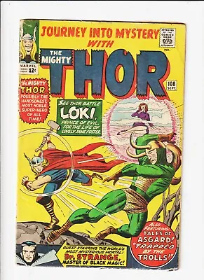 Buy JOURNEY INTO MYSTERY 108 Thor Marvel Comic KIRBY ART  LOKI CVR DR. STRANGE • 55.19£