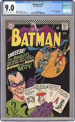 Buy Batman #179 CGC 9.0 1966 3720326002 • 1,151.31£