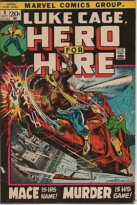 Buy Hero For Hire # 3 - Luke Cage, 1st Gideon Mace Marvel Comics 1972 VG Condition • 10.27£
