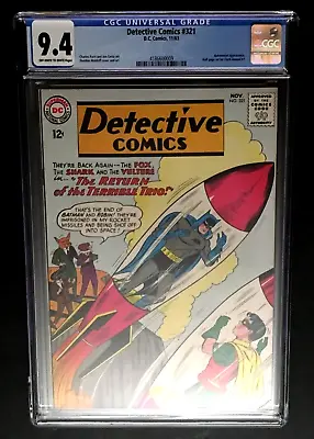 Buy DETECTIVE COMICS #321 CGC 9.4 NM BATWOMAN 2nd APP. OF TERRIBLE TRIO DC 1963 RARE • 829.80£