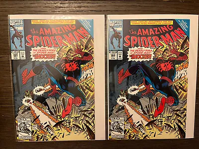 Buy Marvel Comics The Amazing Spider-Man 364 July Comic Book 2 Lot Bundle Vintage • 11.83£