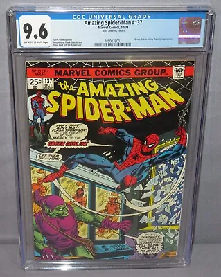 Buy AMAZING SPIDER-MAN #137 (Mark Jewelers Insert) CGC 9.6 NM+ Marvel Comics 1974 • 553.20£