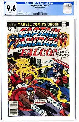 Buy Captain America And The Falcon #205 CGC 9.6 NM+ Wp 1977 Jack Kirby Story & Art • 147.86£