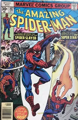 Buy The Amazing Spider-Man #167 VF- April 1977 1st App Will O’ The Wisp • 17.49£