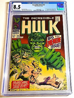 Buy INCREDIBLE HULK #102 ~ Origin Of The Hulk Retold 1968 KEY ~ CGC 8.5 Sharp Copy! • 339.80£