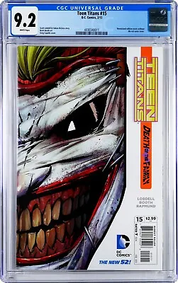 Buy Teen Titans #15 CGC 9.2 (Feb 2013, DC) Greg Capulio Joker Die-Cut Cover, New 52! • 31.72£