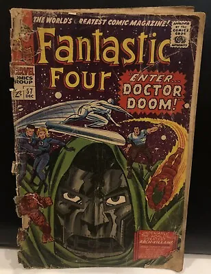 Buy Fantastic Four #57 Comic Marvel Comics Silver Age 0.5 Detached Cover Poor • 24.35£