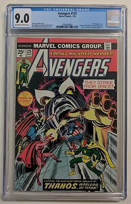 Buy Avengers #125 1974 CGC 9.0, Thanos Cover: Capt. Marvel / America, Vision, Mantis • 167.61£