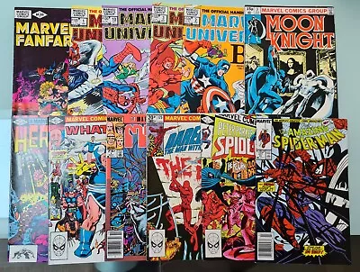 Buy 12 Marvel Comics (1980s Some Key) Inc Spider-man 317 Moon Knight 3 What If 34 • 35£