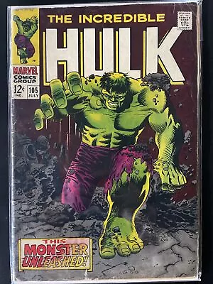 Buy Incredible Hulk #105 (Marvel 1968) Stan Lee Bill Everett Marie Severin Etc • 59.29£