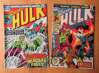 Buy Lot Of *2* INCREDIBLE HULK: #160 (VF-), 166 (VF To VF/VF+) **White Pages!** • 27.63£