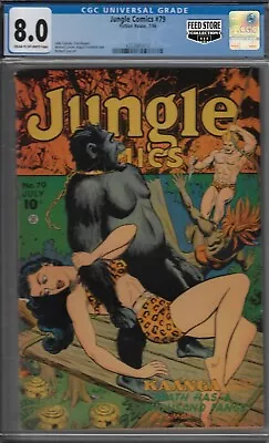 Buy Jungle#79  Cgc 8.0 Vf---1946   Fictionhouse -gorilla  Cvr Feed Store Collection • 434.04£