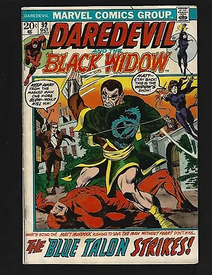 Buy Daredevil #92 VGFN Colan Black Widow Black Panther 1st Blue Talon 1st Damon Dran • 7.91£