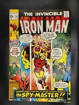 Buy Iron Man #33 Marvel 1971 First Spymaster, Nick Fury. Mint/ Near Mint~ Beautiful  • 35.58£